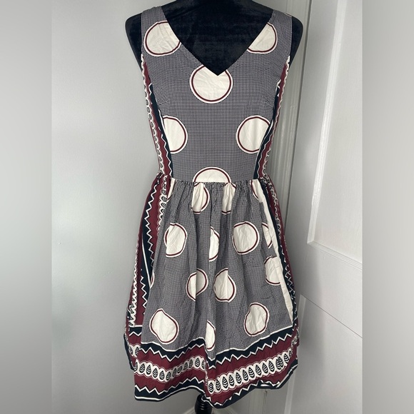 MAEVE ANTHOLOGY White and Burgundy A-line Cut Out Midi Dress - Picture 1 of 10